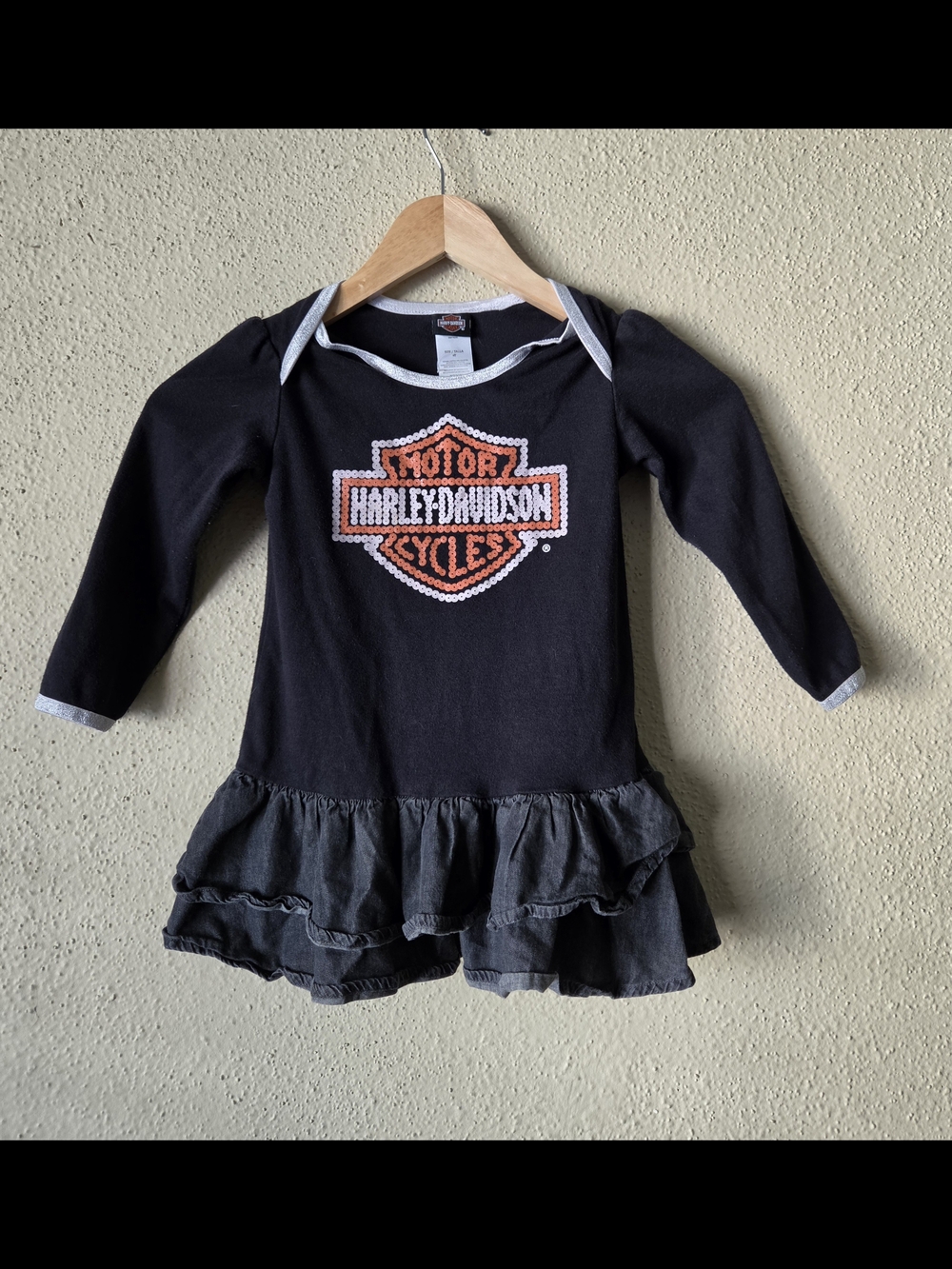 Harley-Davidson Dress Girls' 4T Long Sleeve Ruffle